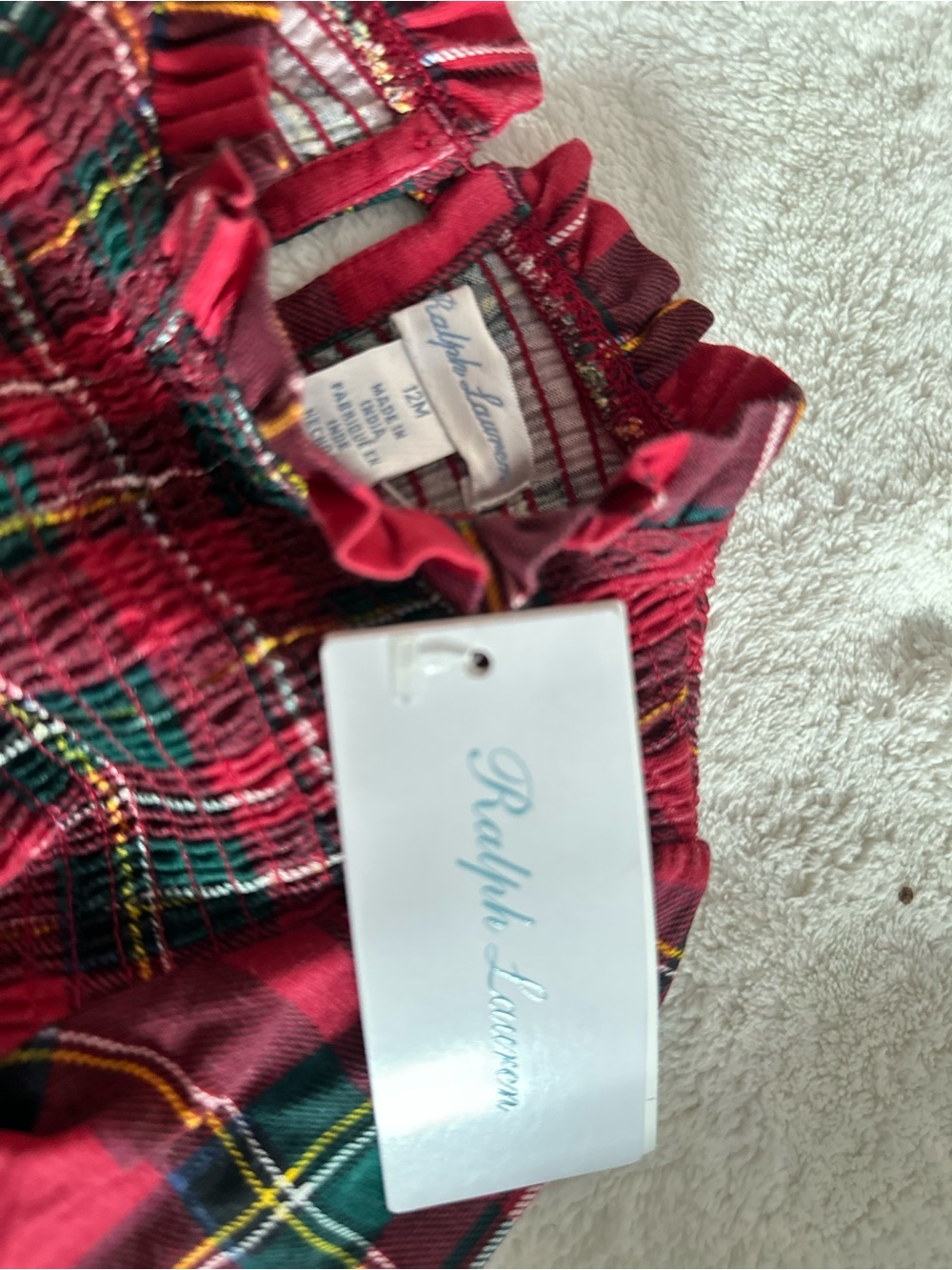 Polo Toddler and Little Girls Plaid Smocked Cotton Jersey Dress with panties - Picture 7 of 7